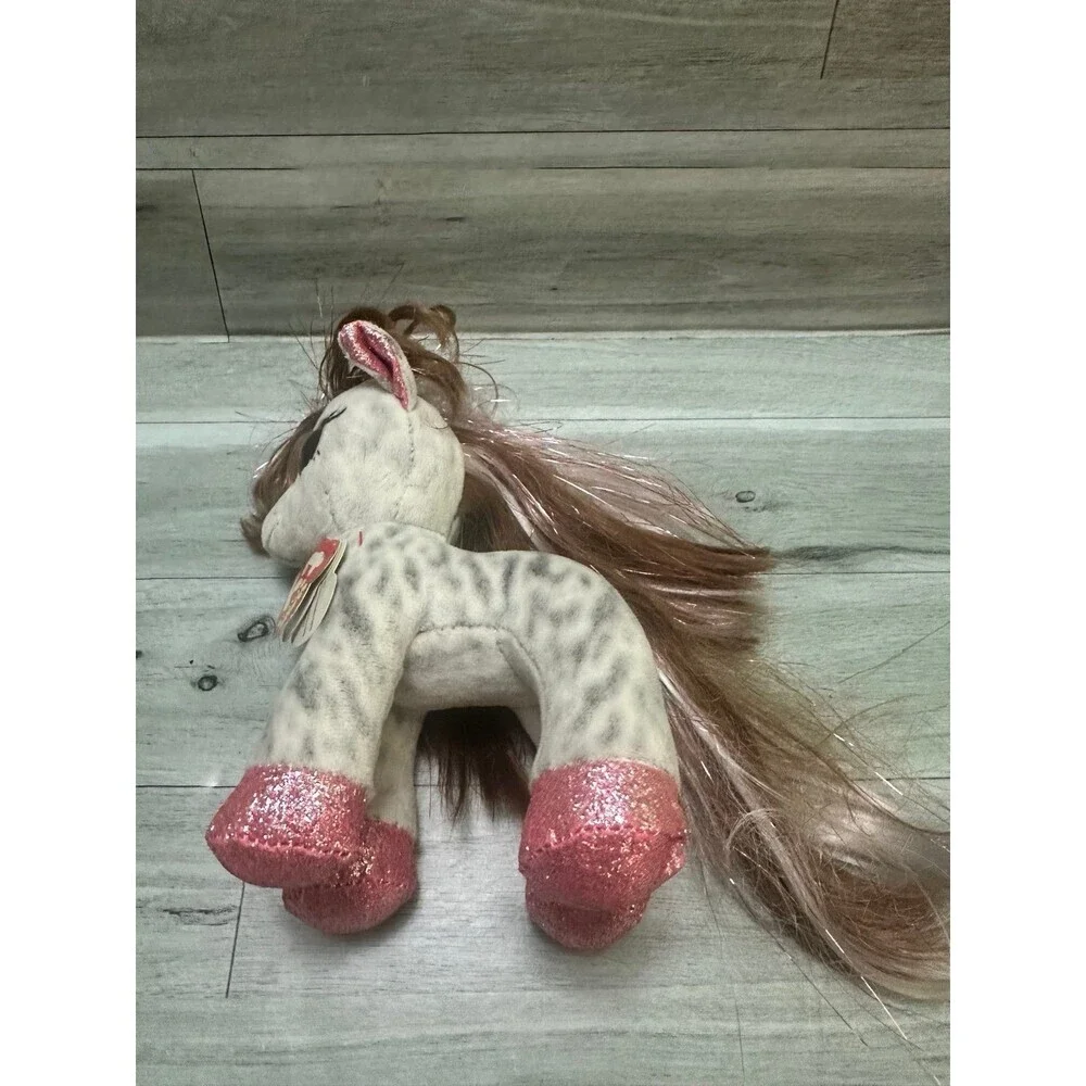 Ty The Beanie Cinnamon Gray and Pink Glitter Unicorn Plush toy